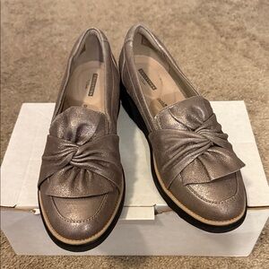 Clarks Metallic Bronze Loafers